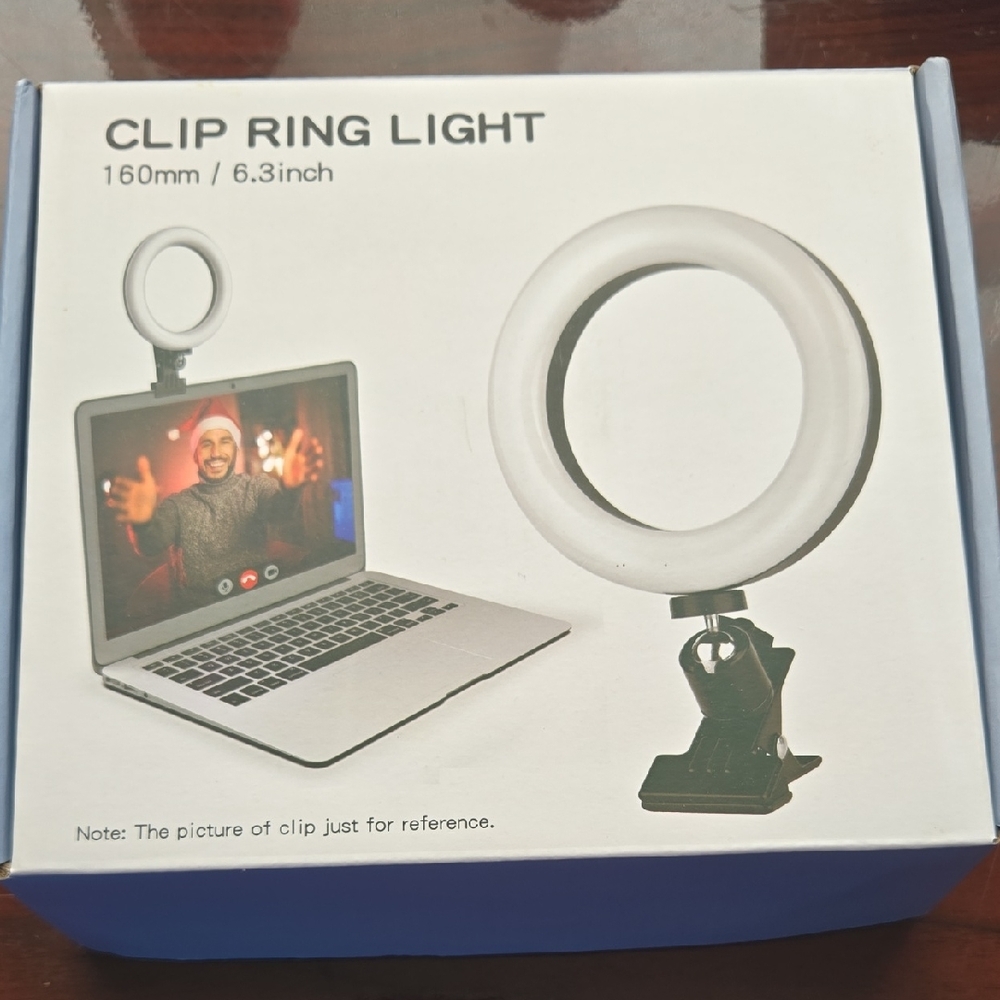 Clip Ring Light 160mm / 6.3 Inches Laptop Clip On Podcast Video NEW